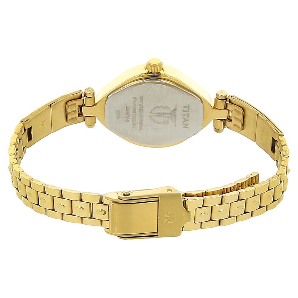 Buy Online Titan Quartz Analog Champagne Dial Stainless Steel