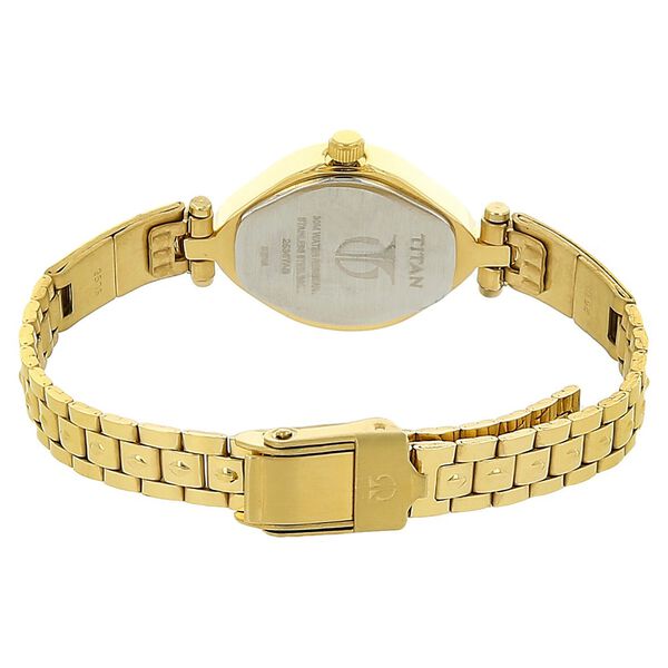 Titan Quartz Analog Champagne Dial Stainless Steel Strap Watch for Women - image number 3