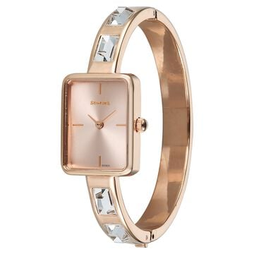 Sonata Aura Quartz Analog Pink Dial Rose Gold Stainless Steel Strap Watch For Women