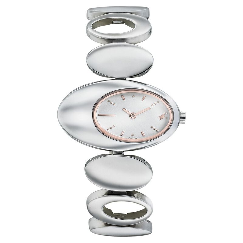 Fastrack Hitlist Quartz Analog White Dial Stainless Steel Strap Watch for Girls - image number 1