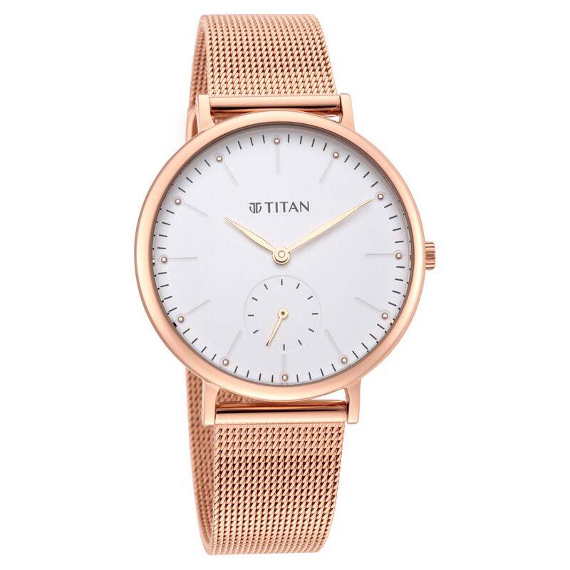 Buy Online Titan Slimline White Dial Analog with Date Stainless