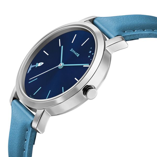 Sonata Play Blue Dial Women Watch With Leather Strap - image number 2