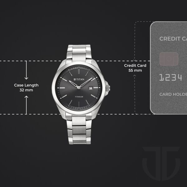 Titan Titanium Quartz Analog Black Dial Titanium Strap Watch for Men - image number 2