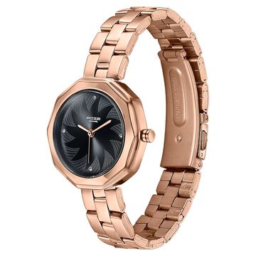 Poze By Sonata Quartz Analog Grey Dial Rose Gold Stainless Steel Strap Watch For Women