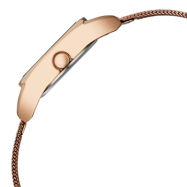 Vyb Spotlight By Fastrack Quartz Analog Silver Dial Rose Gold Stainless Steel Strap Watch For Girls - image number 4