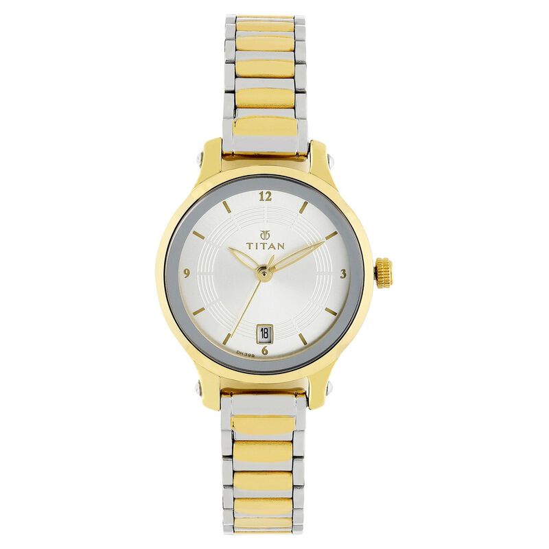 Titan Quartz Analog Silver Dial Stainless Steel Strap Watch for Women - image number 0