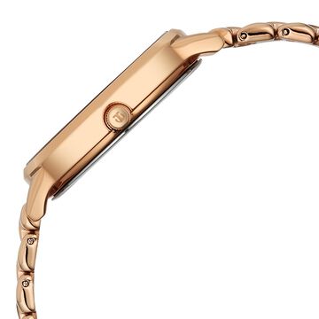 Titan Neo Quartz Analog Maroon Dial Rose Gold Metal Strap Watch For Women