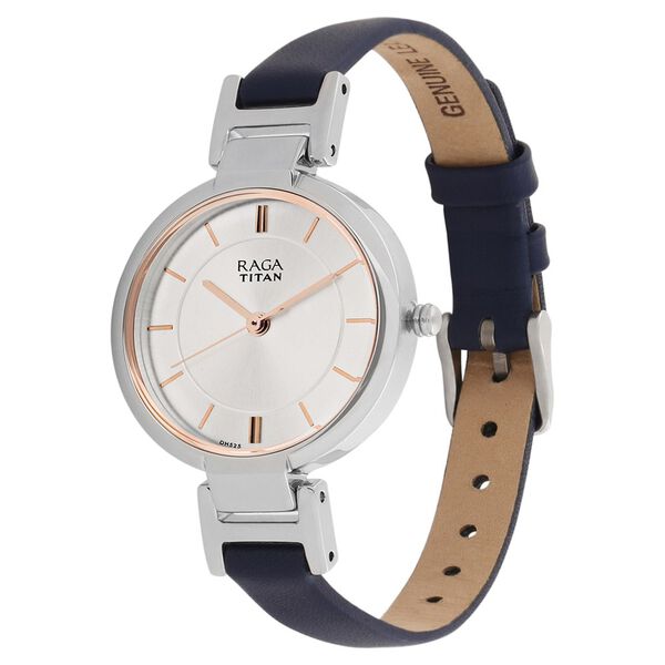 Titan Raga Viva White Dial Analog Leather Strap watch for Women - image number 2