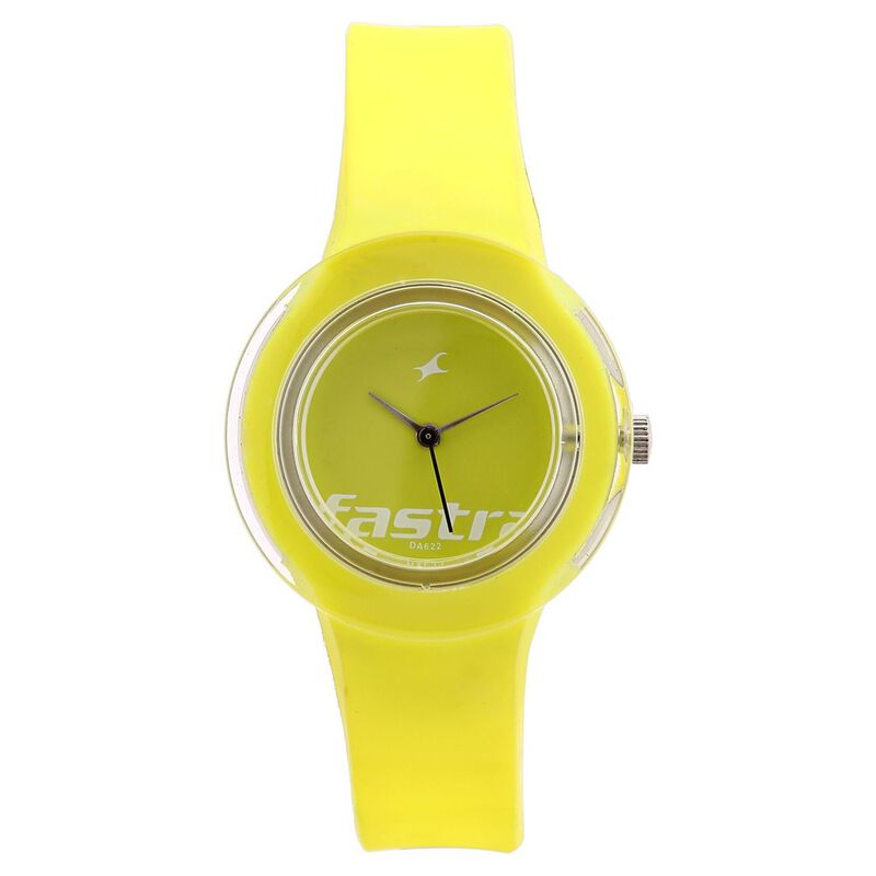 Fastrack Quartz Analog Green Dial Plastic Strap Watch for Girls