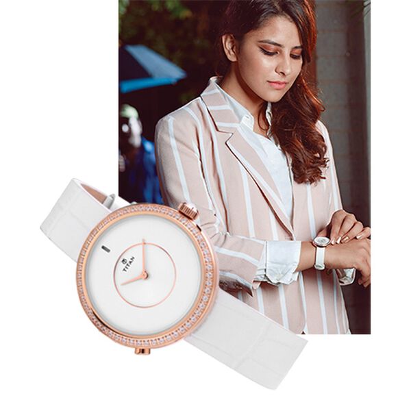 Titan We Silver Dial Women Watch With Leather Strap - image number 5