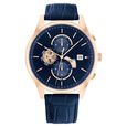 Tommy Hilfiger Quartz Analog Blue Dial Blue Leather Strap Watch For Men - image number 0