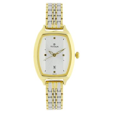 Titan Karishma Silver Dial Women Watch With Stainless Steel Strap