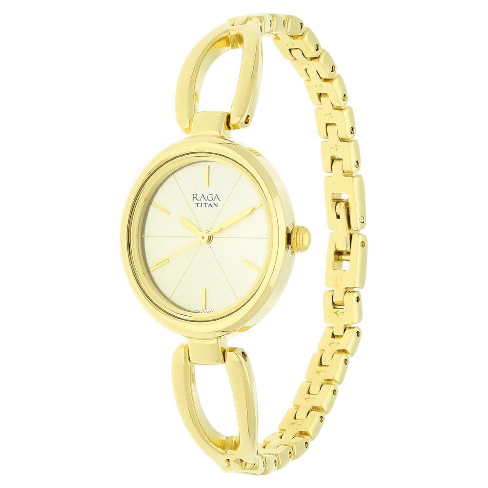 Buy Online Titan Raga Viva Champagne Dial Women Watch With Metal Strap ns2579ym01 Titan