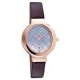 Xylys Swiss Analog with Date White Leather Strap and Mother of Pearl Dial Watch For Women