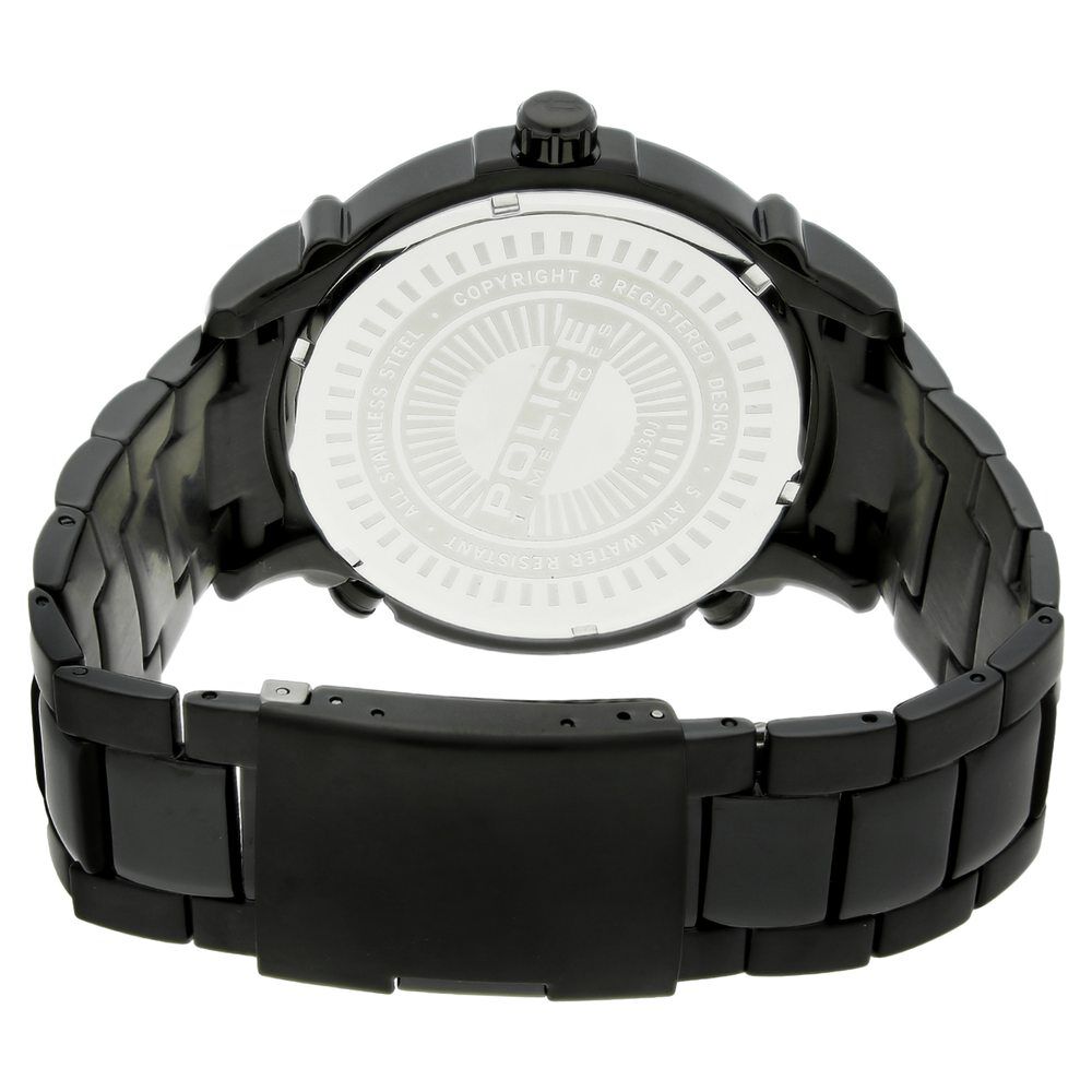Police Quartz Multifunction Black Dial Metal Strap Watch for Men