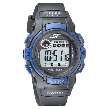 SF Digital Dial Black PU Strap Watch for Men