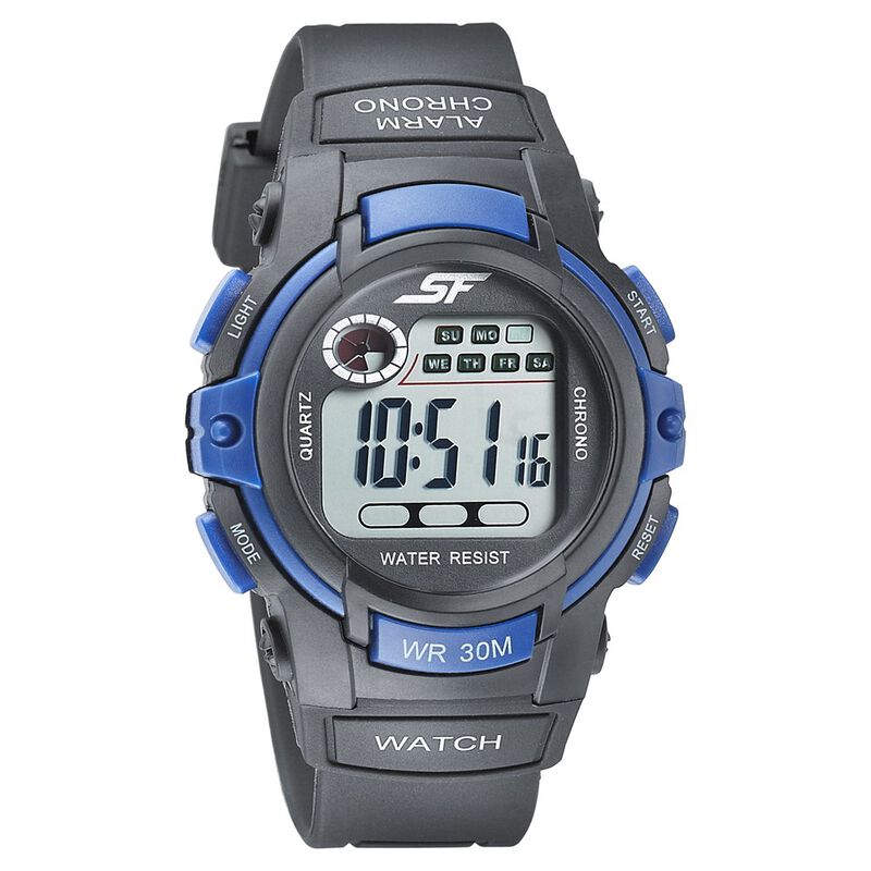 SF Digital Dial Black PU Strap Watch for Men - image number 0