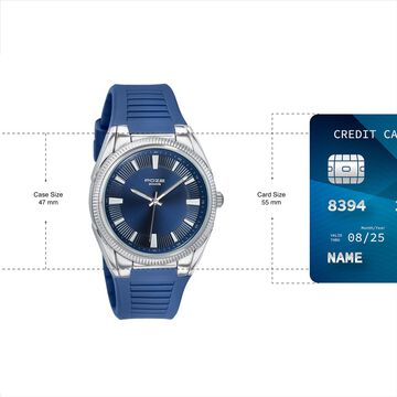 Poze By Sonata Quartz Analog Blue Dial Blue Silicone Strap Watch For Men