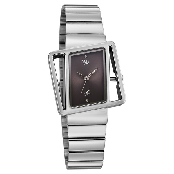 Vyb Runway By Fastrack Quartz Analog Grey Dial Silver Stainless Steel Strap Watch For Girls - image number 2