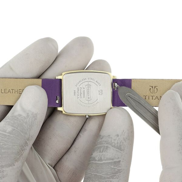 14 mm Purple Genuine Leather Strap for Women - image number 6