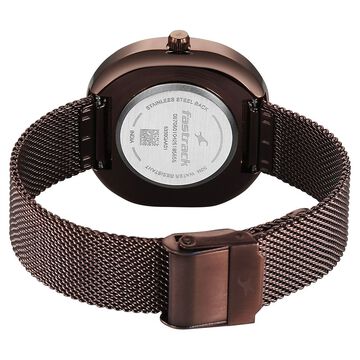 Fastrack Gelato brown multifunction metal strap watch with Chocolate dial for Girls