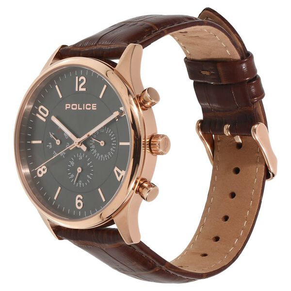 Police Quartz Chronograph Grey Dial Leather Strap Watch for Men - image number 1