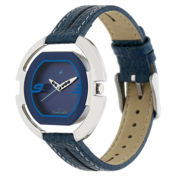 Fastrack Quartz Analog Blue Dial Leather Strap Watch for Girls - image number 2
