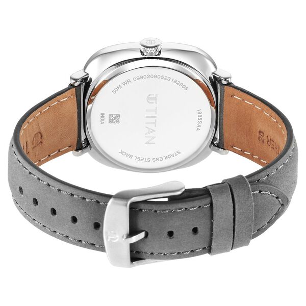 Titan Quartz Analog with Date Anthracite Dial Leather Strap Watch for Men - image number 4