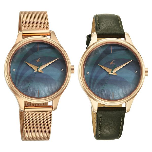 Fastrack 2X Edit Analog with Green MOP Dial Interchangeable Strap Watch for Girls - image number 2