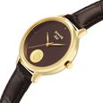 Sonata Gold Quartz Analog Regal Maroon With Gold Coin Dial Brown Leather Strap Watch For Women - image number 4