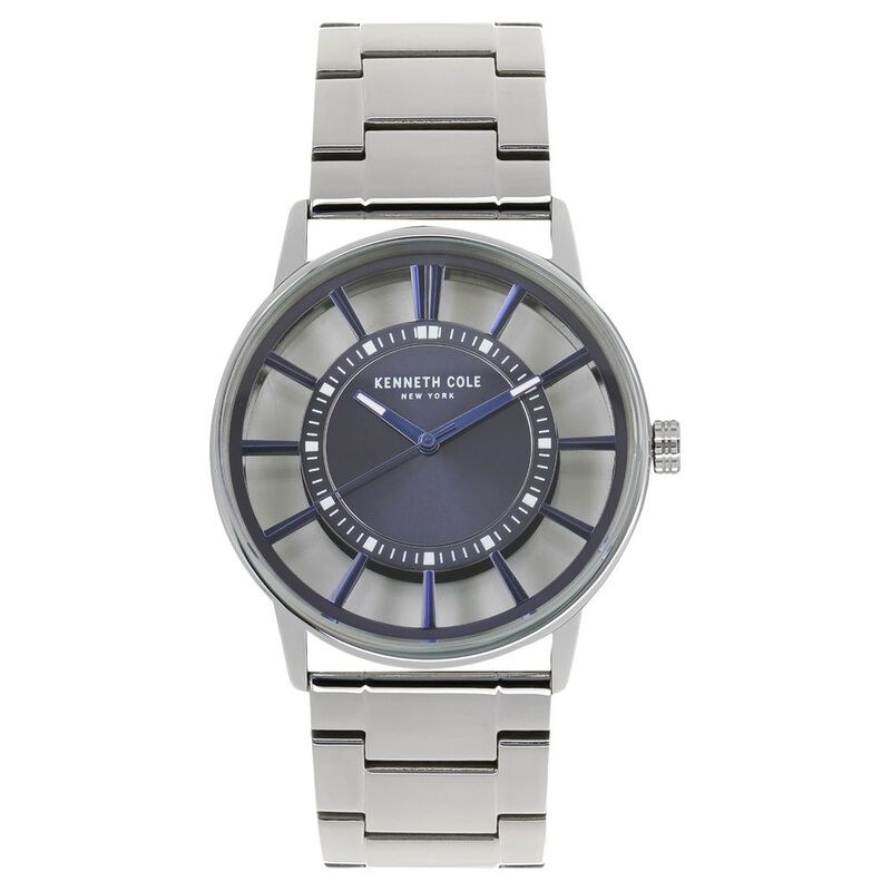 Kenneth Cole Quartz Analog Blue Dial Stainless Steel Strap Watch for Men