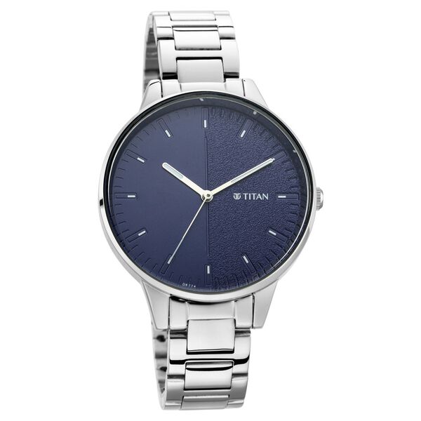 Titan Women's Precision Simplicity Watch: Blue Gradient Dial with Metal Strap - image number 0