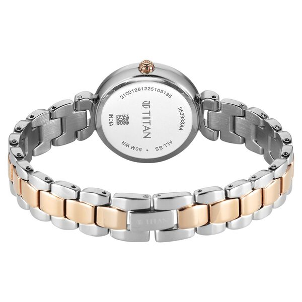 Titan Workday Edit Quartz Analog Mother Of Pearl Dial Two Toned Stainless Steel Strap Watch For Women - image number 5
