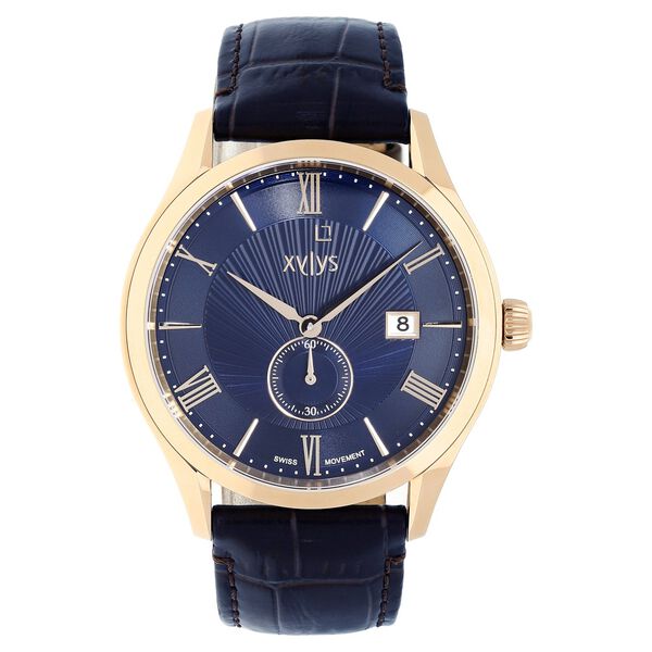 Xylys Swiss Analog with Date Blue Leather Strap and Dial Watch For Men - image number 0