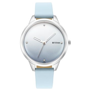 Titan Pastel Dreams Blue Analog Leather Strap watch for Women