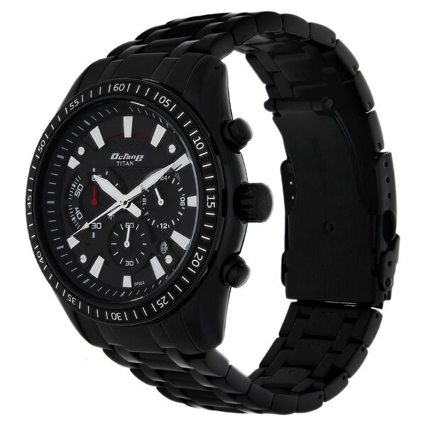Titan Quartz Chronograph Black Dial Stainless Steel Strap Watch for Men - image number 1