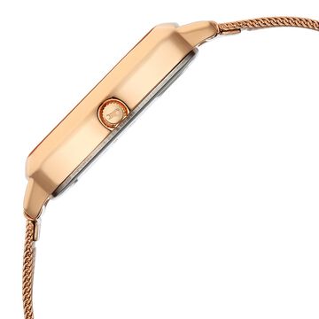 Fastrack Wild Quartz Analog Green Dial Rose Gold Stainless Steel Strap Watch For Girls