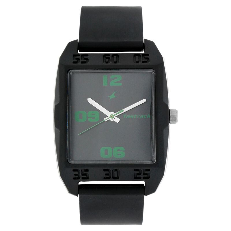 Fastrack Quartz Analog Black Dial Plastic Strap Watch for Guys