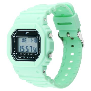 SF Digital Dial Green Polyurethane Strap Watch For Unisex