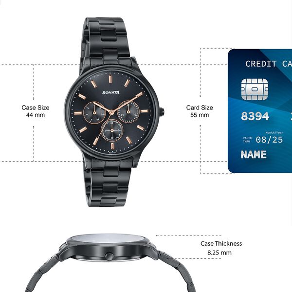 Sonata Women's Work Wear braitiful black Watch - Premium Multifunction design for everyday style - image number 3