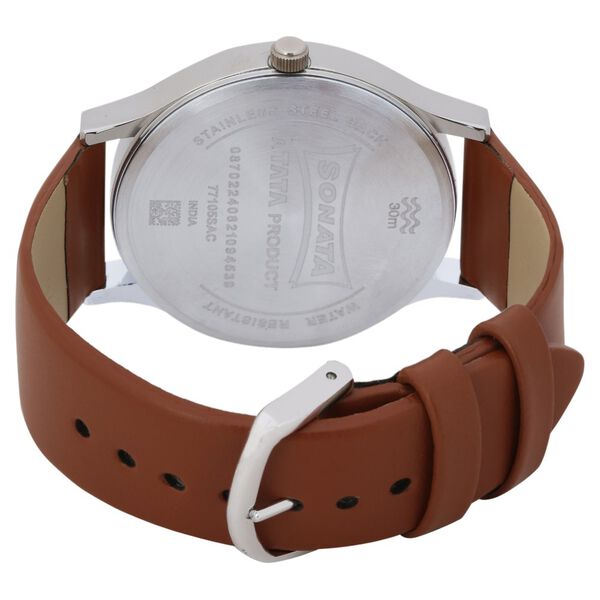 Sonata Knot Blue Dial Leather Strap Watch for Men - image number 4