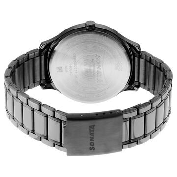 Sonata Unveil Quartz Analog Grey Dial Stainless Steel Strap Watch for Men