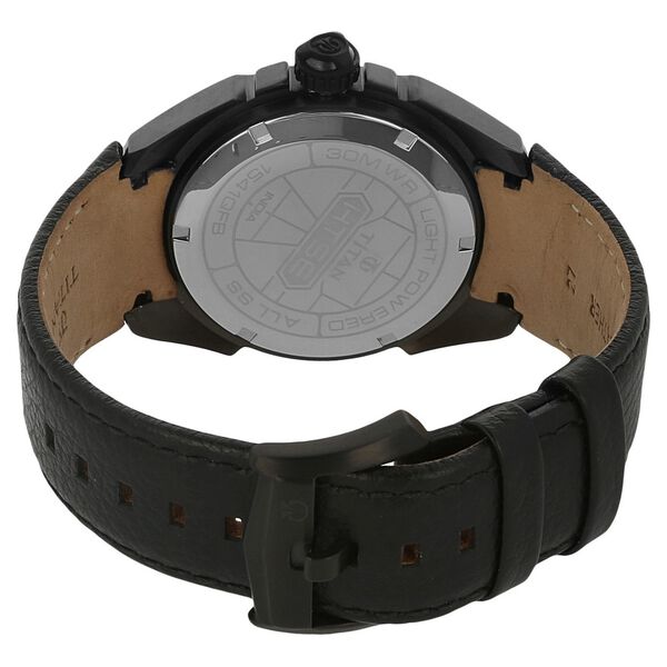 Titan Solar Powered Black Dial Leather Strap Watch for Men - image number 3