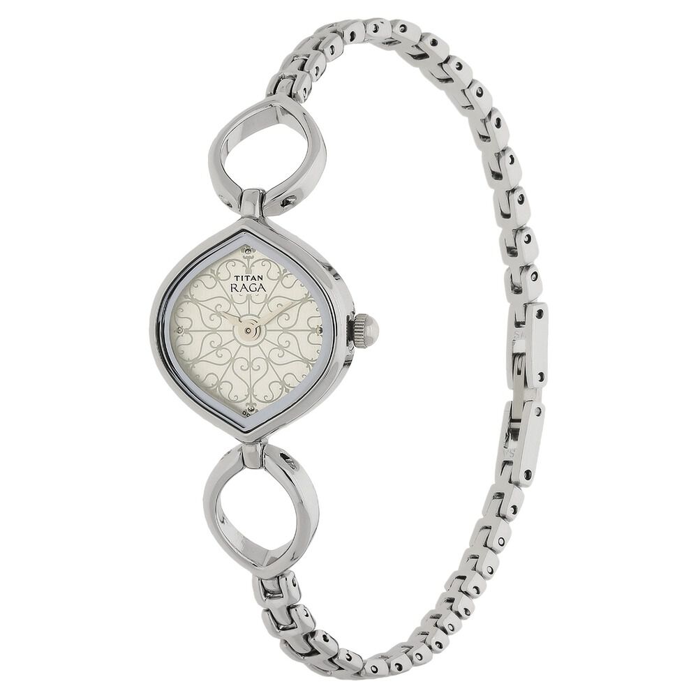 Buy Online Titan Raga Silver Dial Women Watch With Metal Strap nk2497sm01 Titan