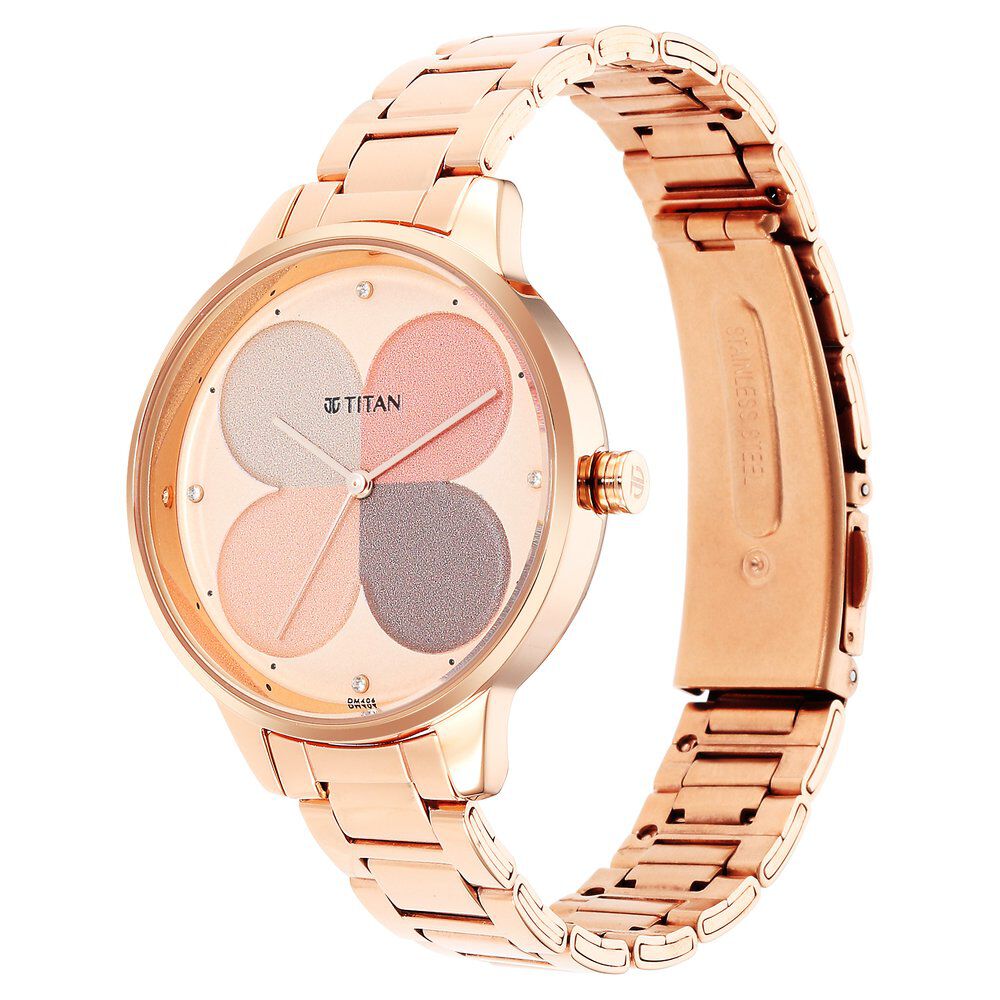 Titan Purple Glam It Up Multicoloured Dial Women Watch With Stainless Steel Strap