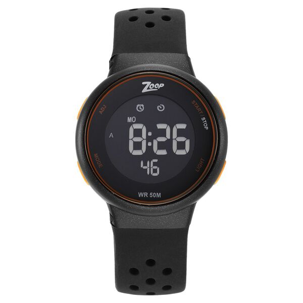 Zoop Digital Round Dial Black Silicone Strap Watch For Kids - image number 2