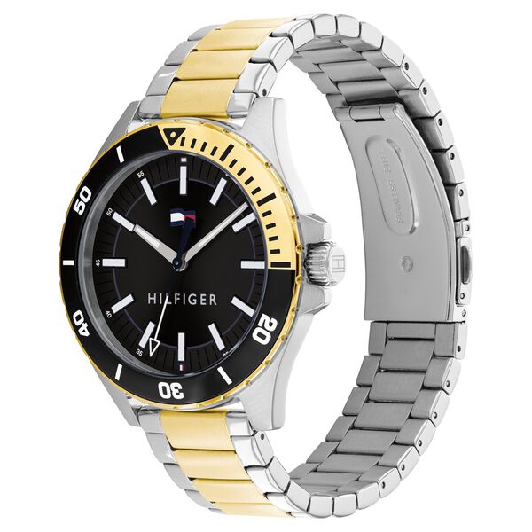 Tommy Hilfiger Quartz Analog Black Dial Multicoloured Stainless Steel Strap Watch For Men - image number 1