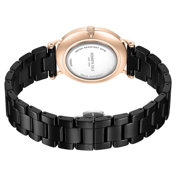 Kenneth Cole Quartz Analog Black Dial Black Ceramic Strap Watch For Women - image number 4