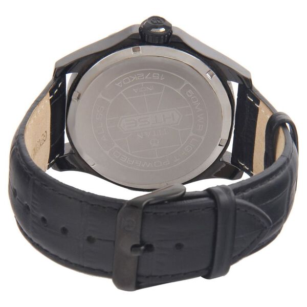 Titan Solar Powered Black Dial Stainless Steel Strap Watch for Men - image number 2