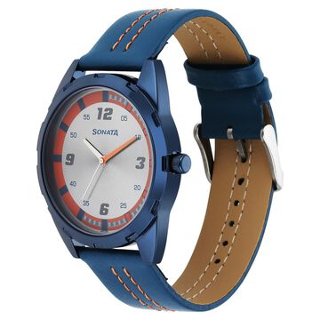 Sonata Blues Quartz Analog Two Toned Dial Metal Strap Watch for Men